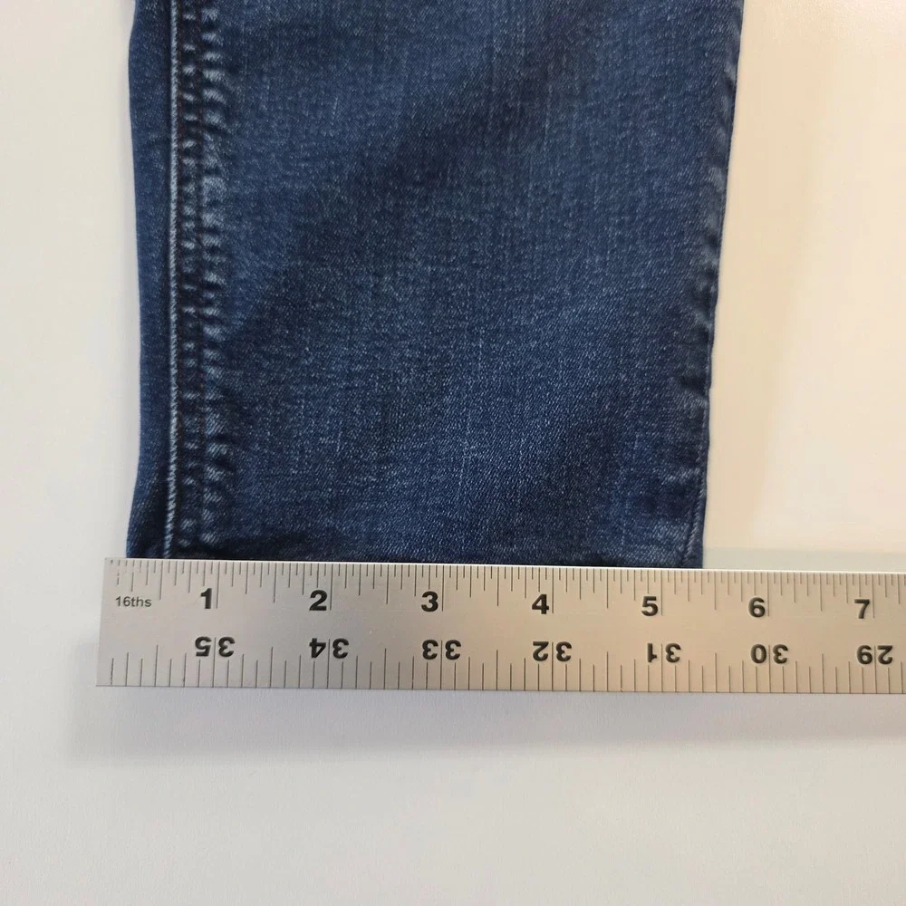 LOFT Curvy Skinny Jeans Dark Wash Denim Blue Size 14/32 Womens High Rise EUC - Picture 8 of 10